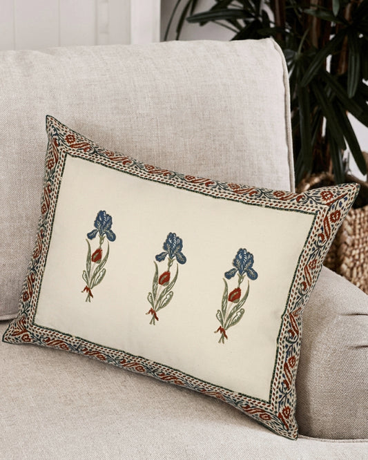 Blooming Iris Cushion Cover Medium