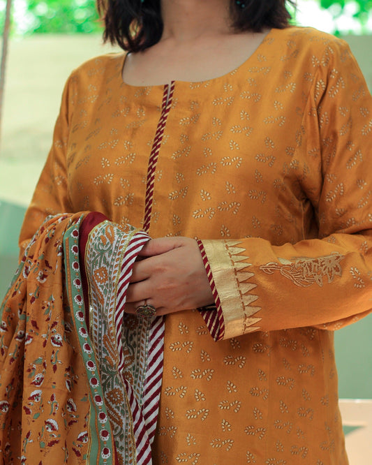 MUSTARD SILK KURTA